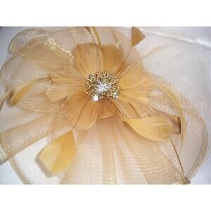 Gold champagne fascinator  English fascinator Kentucky derby fascinator hat